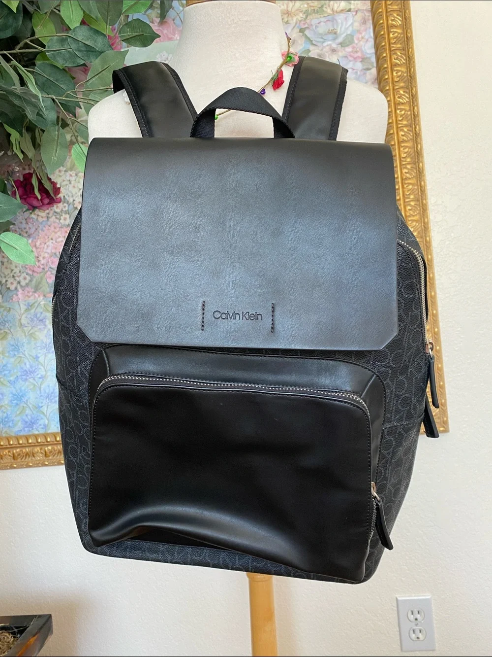 Calvin Klein Black Men's Logo-Accent Backpack